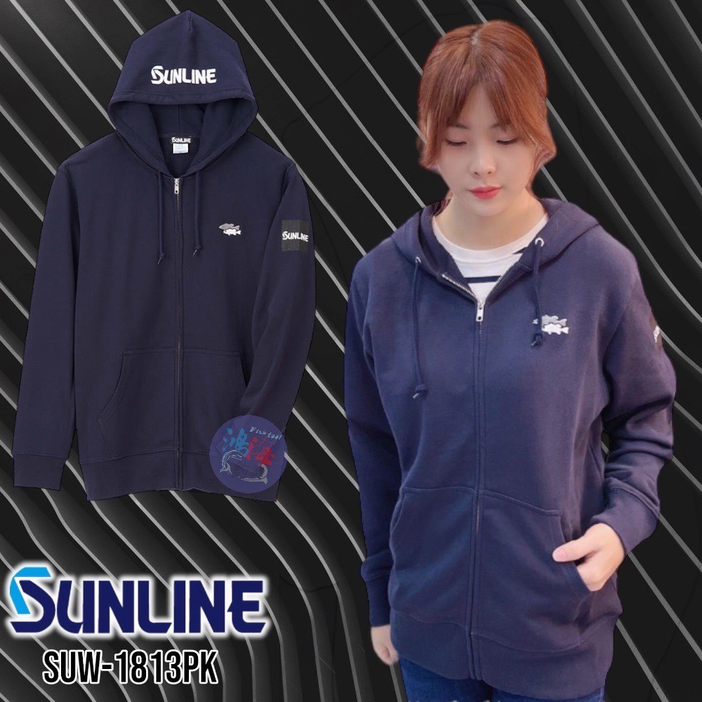 中壢鴻海釣具《SUNLINE》SUW-1810PK 黑色連帽長袖上衣  SUW-1813PK 全拉鍊連帽長袖上衣-細節圖4