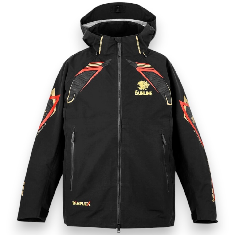 中壢紅海釣具【SUNLINE】SUW-25901黑色防水釣魚套裝 (25年秋冬款) SUL-240 黑金色救生衣-細節圖6