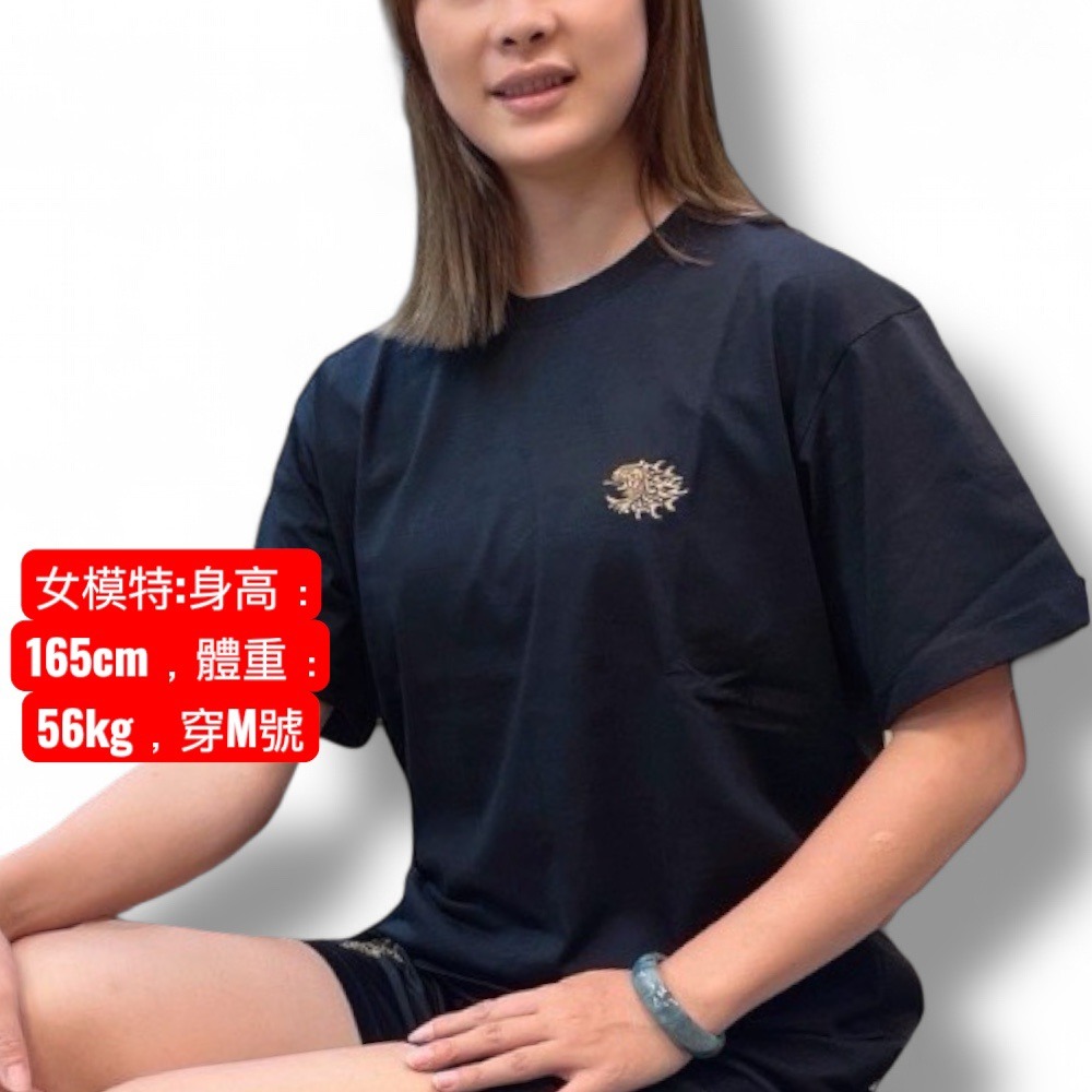 紅海釣具企業社【SUNLINE】SUW-15201T 獅子刺繡 黑色/藍色棉質短袖 T 卹 (22年春夏款)-出清特價-細節圖4