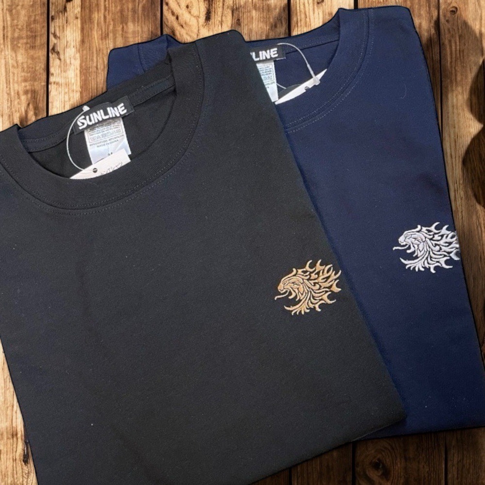 紅海釣具企業社【SUNLINE】SUW-15201T 獅子刺繡 黑色/藍色棉質短袖 T 卹 (22年春夏款)-出清特價-細節圖5