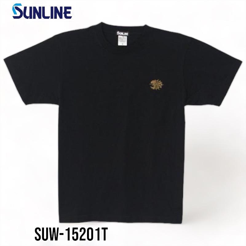 中壢鴻海釣具《SUNLINE》 SUW-15201T 獅子刺繡 黑色/藍色棉質短袖 T 卹-細節圖4