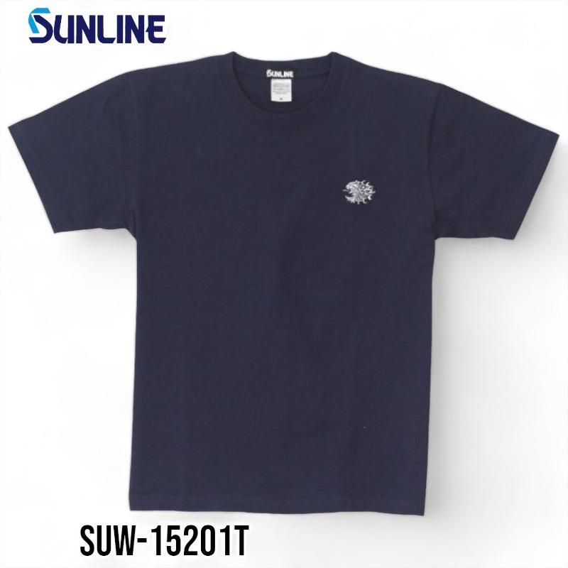 中壢鴻海釣具《SUNLINE》 SUW-15201T 獅子刺繡 黑色/藍色棉質短袖 T 卹-細節圖6