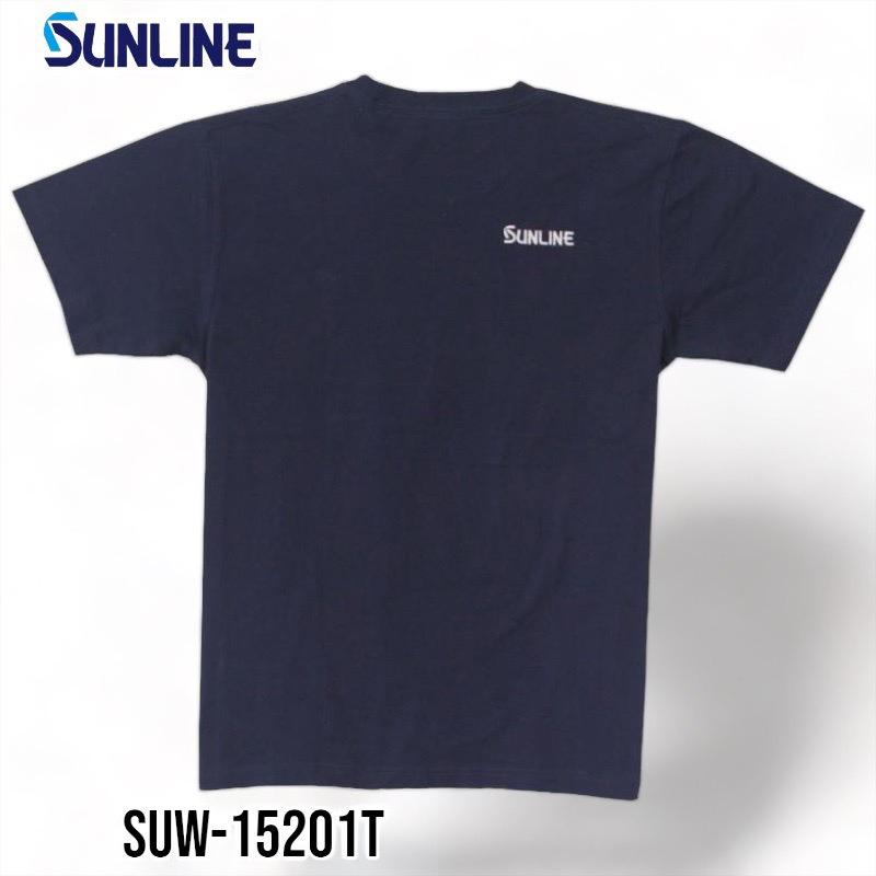 中壢鴻海釣具《SUNLINE》 SUW-15201T 獅子刺繡 黑色/藍色棉質短袖 T 卹-細節圖7