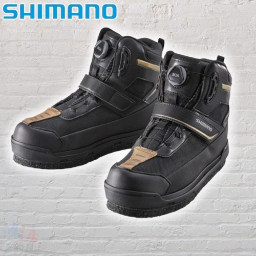 中壢鴻海釣具《SHIMANO》FS-155U DRYSHIELD 防水透氣黑色短統防滑釘鞋