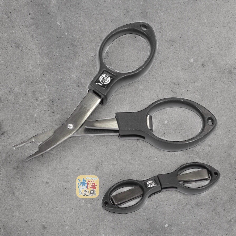 中壢鴻海釣具【gamakatsu】LE108-1 折疊路亞PE＆尼龍線剪刀 (可開小號數路亞環＆長度9.5cm)-細節圖3