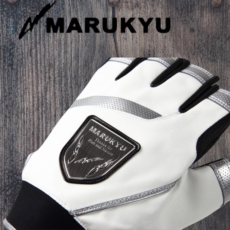 中壢鴻海釣具《MARUKYU》21 TR-01 白/銀色 三指切/五指切釣魚手套-細節圖6