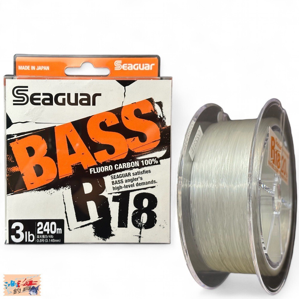 中壢鴻海釣具《Seaguar》シーガー R18 BASS 240m 碳纖線 卡夢線 釣魚線 子線 日本島內線-細節圖2