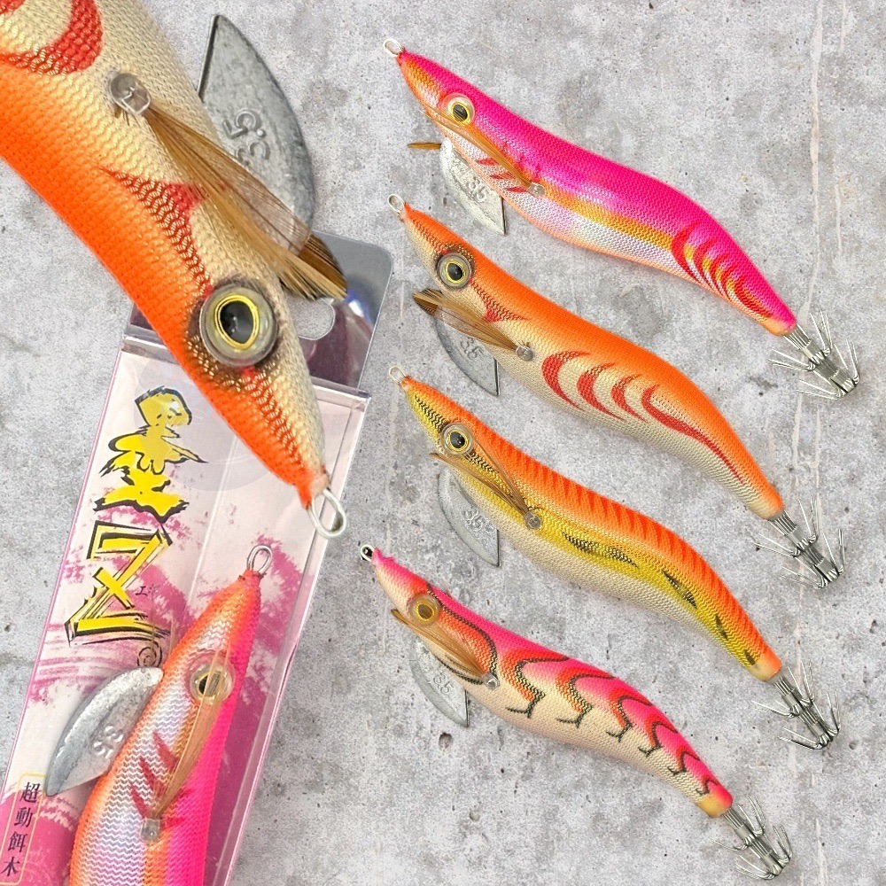 中壢鴻海釣具《FUKUSHIMA》墨Z蝦 3.5吋#30號 軟絲 花枝 木蝦 餌木 假餌 魚鉤-細節圖2