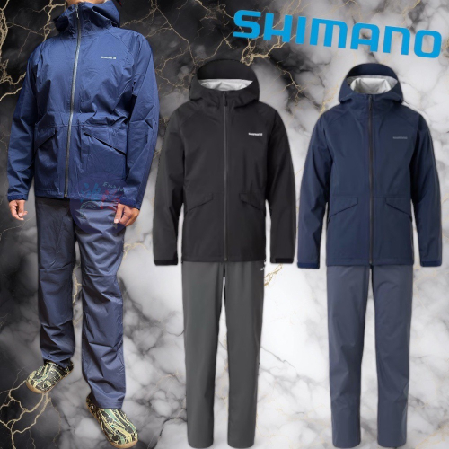 中壢鴻海釣具《SHIMANO》22 RA-005V 黑色防水套裝 釣魚雨衣
