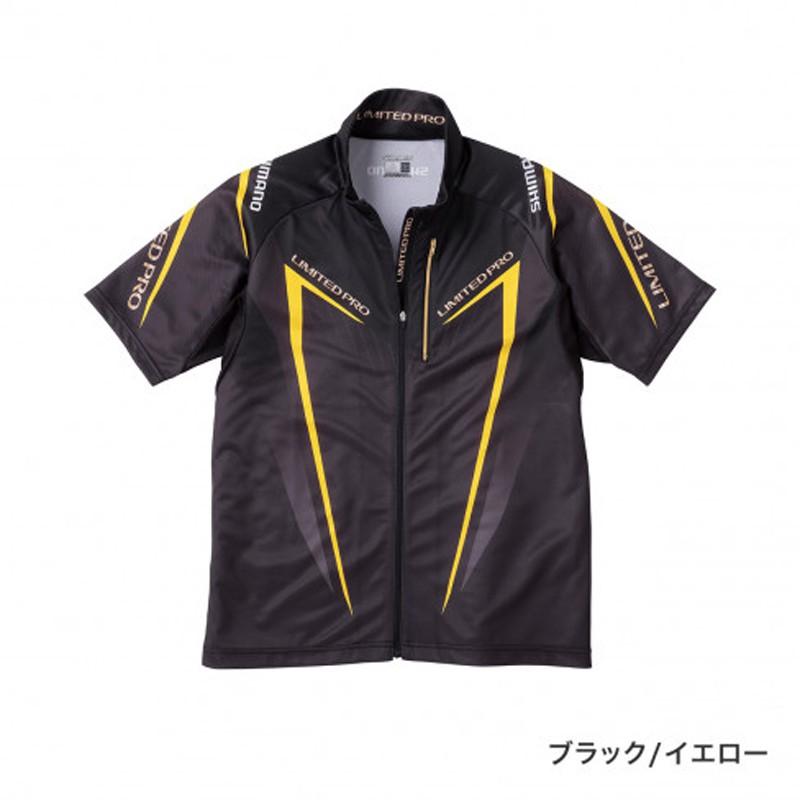 中壢鴻海釣具《SHIMANO》SH-012S LIMITED PRO 黑 / 黃色 短袖 釣魚衫-細節圖3