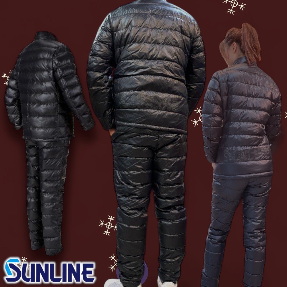 中壢鴻海釣具《SUNLINE》SUW-04505 黑色羽絨套裝 釣魚套裝-細節圖2