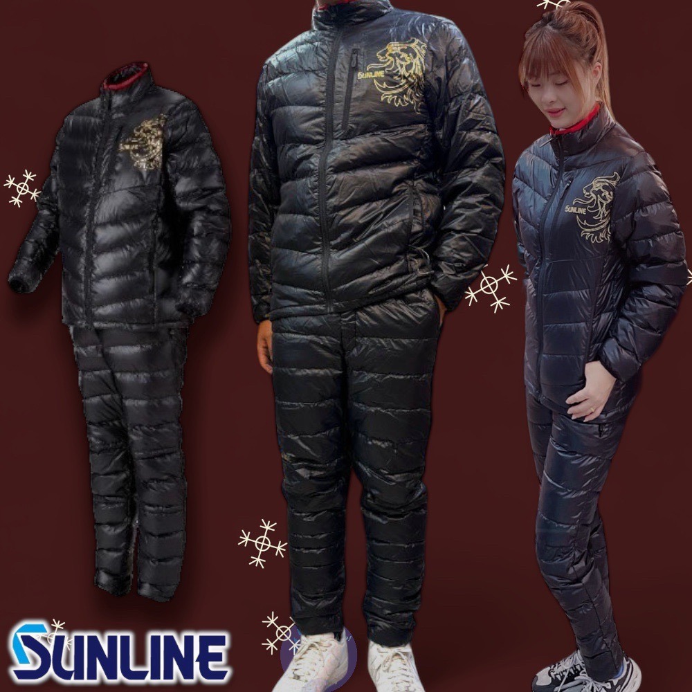 中壢鴻海釣具【SUNLINE】SUW-04505 黑色羽絨套裝 釣魚套裝  (21年秋冬款)-細節圖2