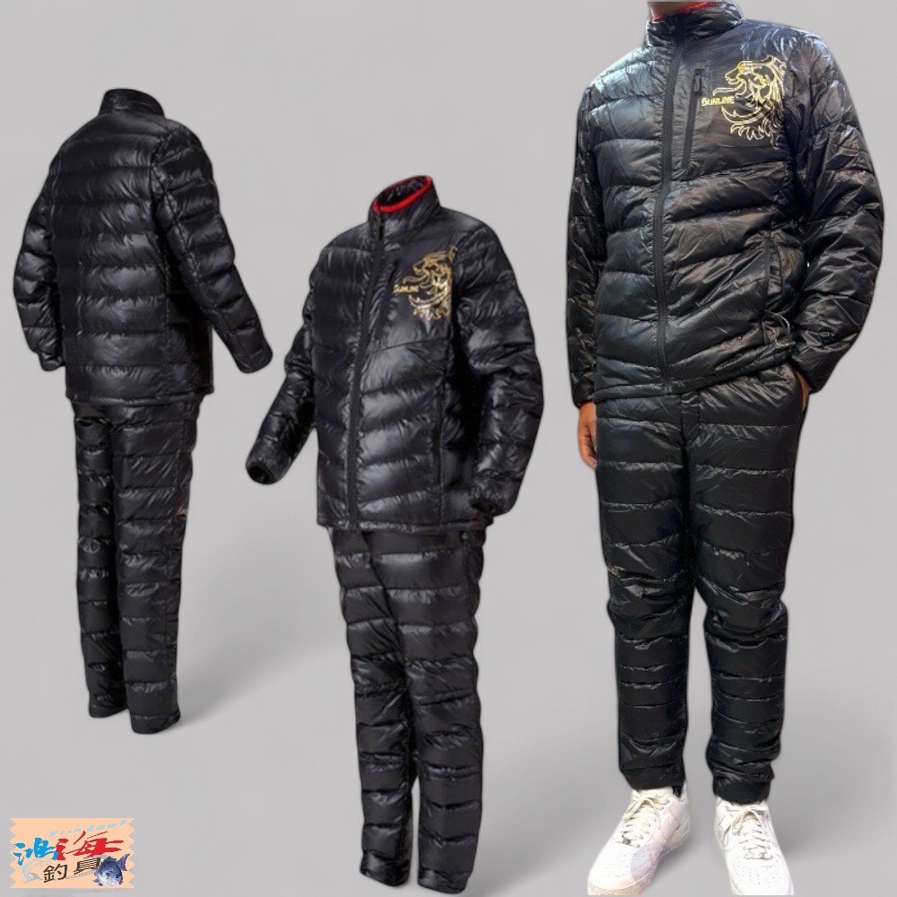 中壢鴻海釣具【SUNLINE】SUW-04505 黑色羽絨套裝 釣魚套裝  (21年秋冬款)-規格圖10