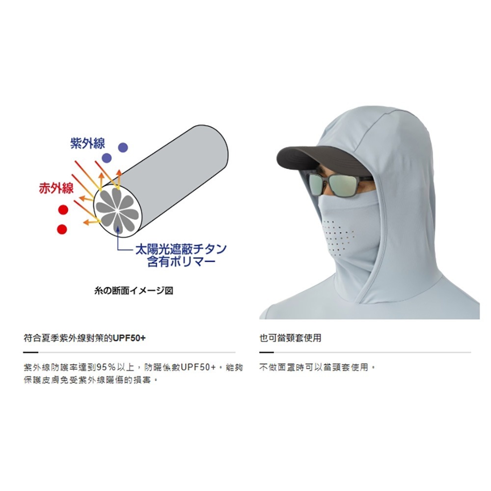 中壢鴻海釣具 【SHIMANO】 SH-060Y 海軍藍防曬連帽長袖衫 (25年春夏款)-細節圖5