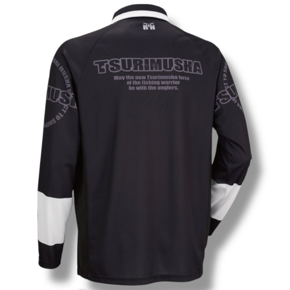 中壢紅海釣具【TSuriMusha】釣武者 ROCK HOPPER 黑色吸濕速乾 長袖釣魚衣 (25年款)-細節圖3