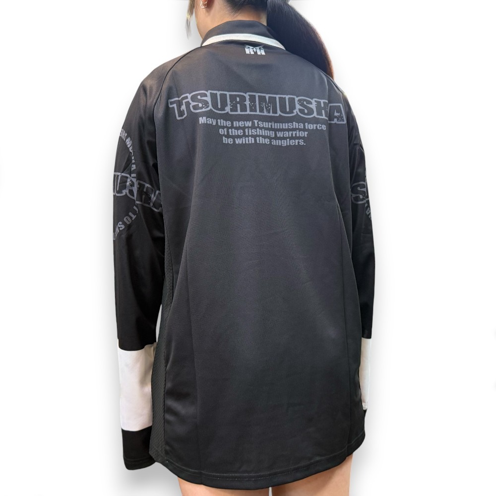 中壢紅海釣具【TSuriMusha】釣武者 ROCK HOPPER 黑色吸濕速乾 長袖釣魚衣 (25年款)-細節圖7