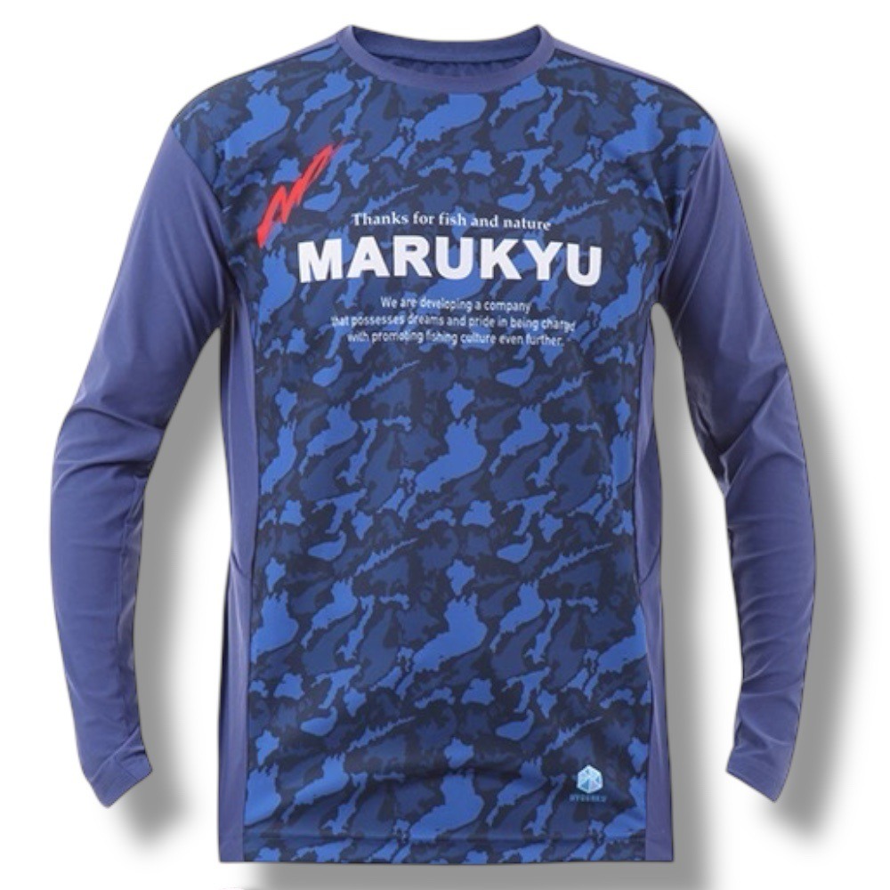 紅海釣具企業社【MARUKYU】氷瀑ロングTシャツMQ-01 長袖T卹抗UV涼感排汗衣-特價出清 防曬衣-細節圖4
