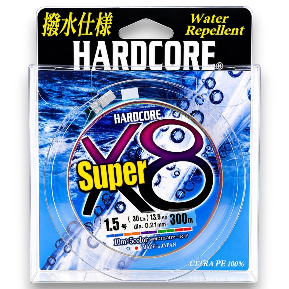 中壢紅海釣具【DUEL】HARDCORE Super X8 五色PE線 300M 撥水PE線 日本製 路亞線 船釣線-規格圖11