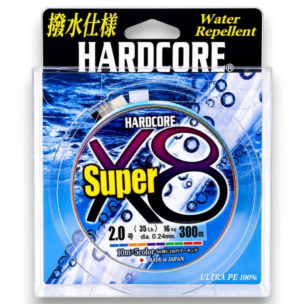 中壢紅海釣具【DUEL】HARDCORE Super X8 五色PE線 300M 撥水PE線 日本製 路亞線 船釣線-規格圖11
