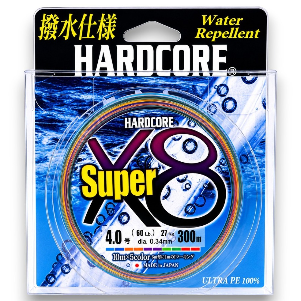 中壢紅海釣具【DUEL】HARDCORE Super X8 五色PE線 300M 撥水PE線 日本製 路亞線 船釣線-規格圖11
