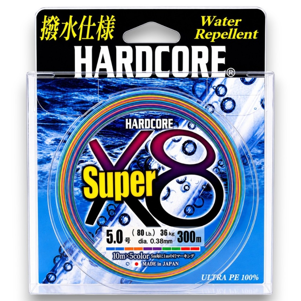 中壢紅海釣具【DUEL】HARDCORE Super X8 五色PE線 300M 撥水PE線 日本製 路亞線 船釣線-規格圖11
