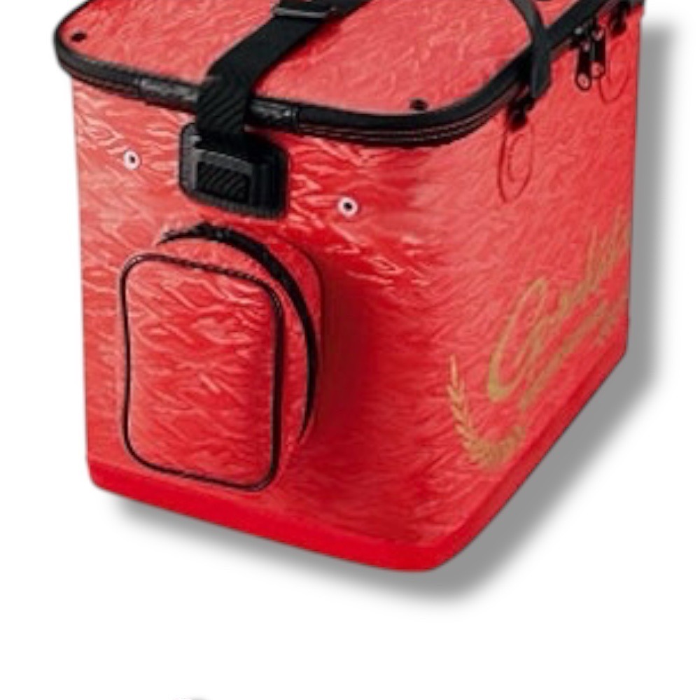 紅海釣具企業社【gamakatsu】GM-2516 紅色活魚桶#45CM  活餌袋 釣魚裝備-細節圖3