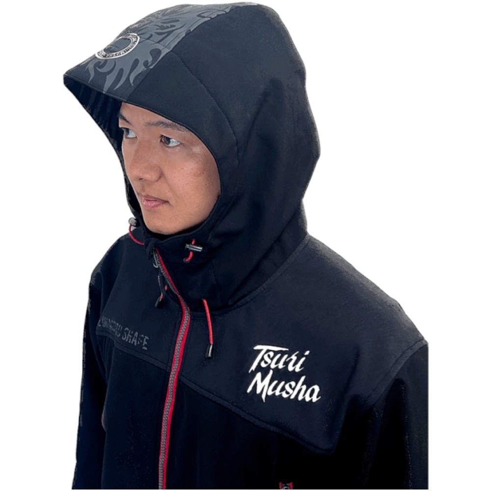 中壢紅海釣具【TSuriMusha】釣武者 TM Ver 3D彈力防風保暖黑色釣魚套裝-細節圖4