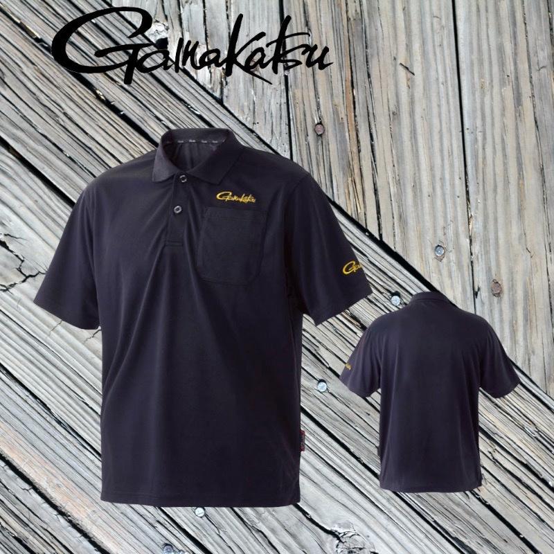 鴻海釣具企業社 《gamakatsu》GM-3656 黑色x金色 白色 Polo衫(短袖) 吸水速乾.抗UV材質-細節圖3