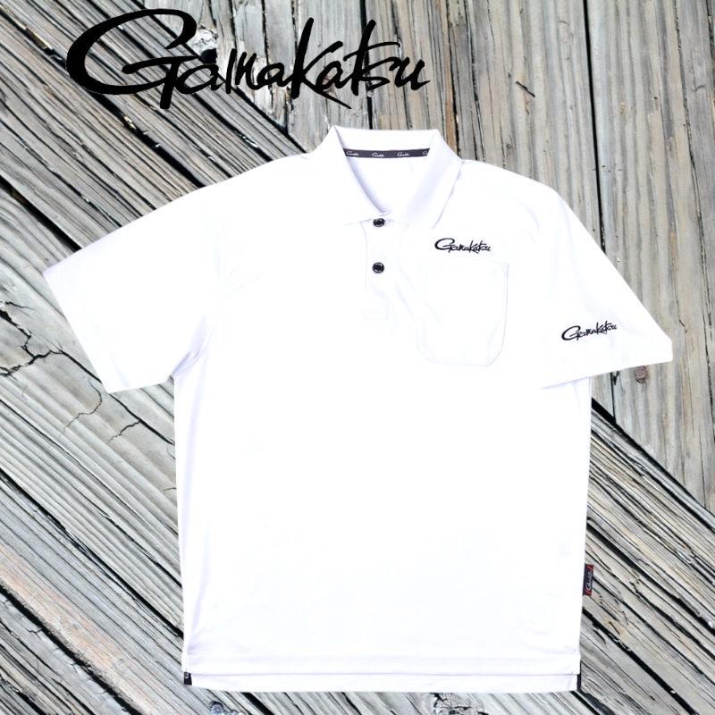 鴻海釣具企業社 《gamakatsu》GM-3656 黑色x金色 白色 Polo衫(短袖) 吸水速乾.抗UV材質-細節圖4