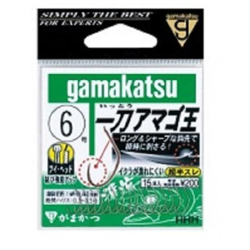 鴻海釣具企業社 《gamakatsu》一刀アマゴ王(茶) 6號 蝦鉤 溪流鉤 釣蝦