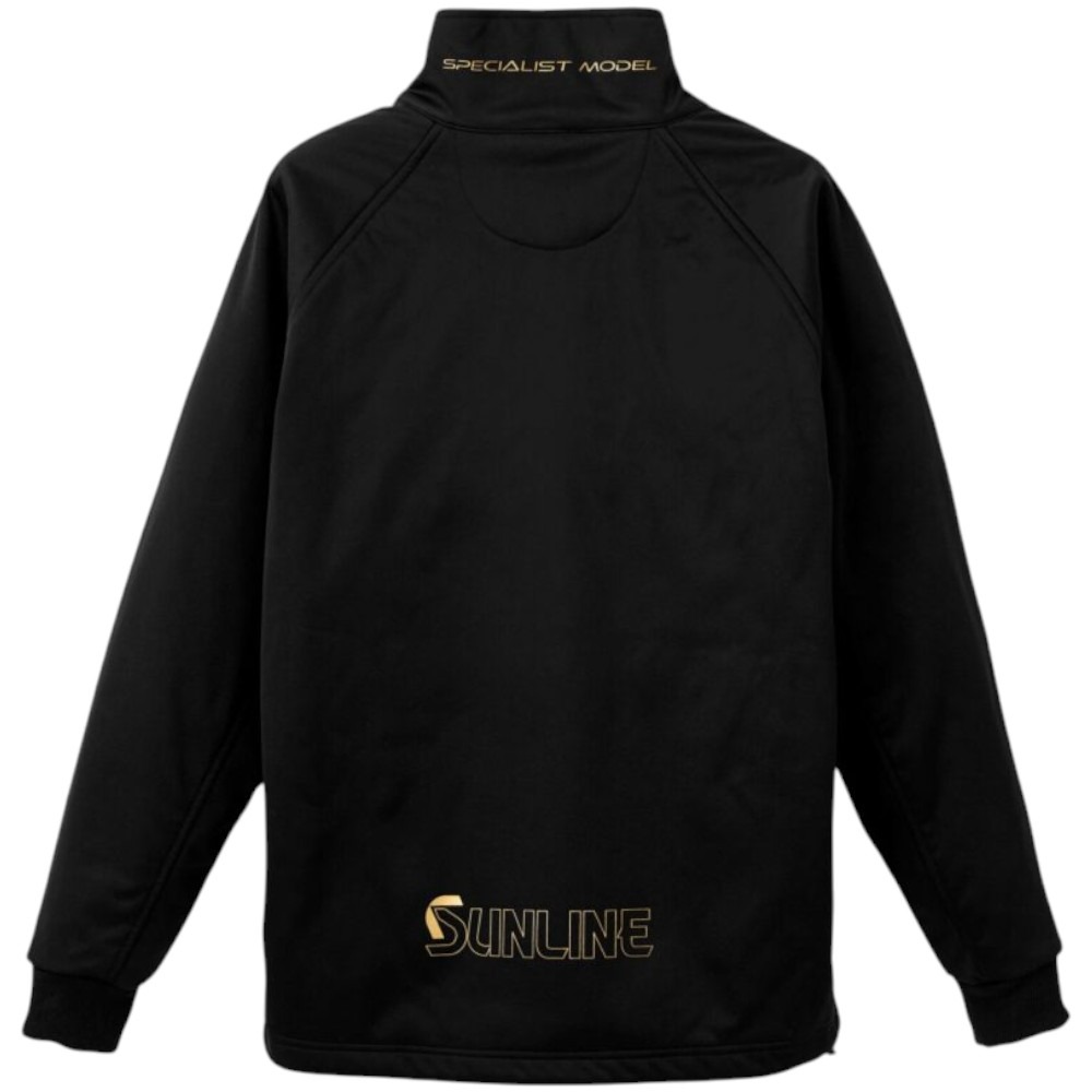 中壢紅海釣具【SUNLINE】 SUW-02502 黑色獅頭半拉鍊刷毛長袖上衣 (25年秋冬款)-細節圖3