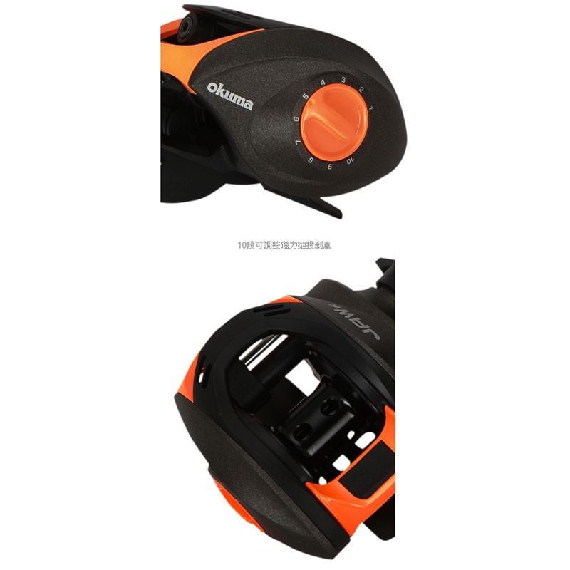(紅海釣具企業社 )《okuma》瘋馬克 JAW J266 (黑黃) 小烏龜捲線器 兩軸捲線器 淡水路亞-細節圖2