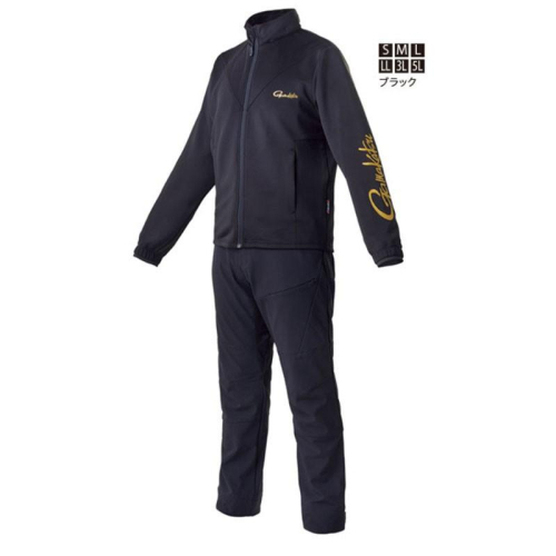 (鴻海釣具企業社 )《gamakatsu》GM-3654 黑色防風運動套裝 M-3L號 休閒釣魚外套+長褲 釣魚套裝