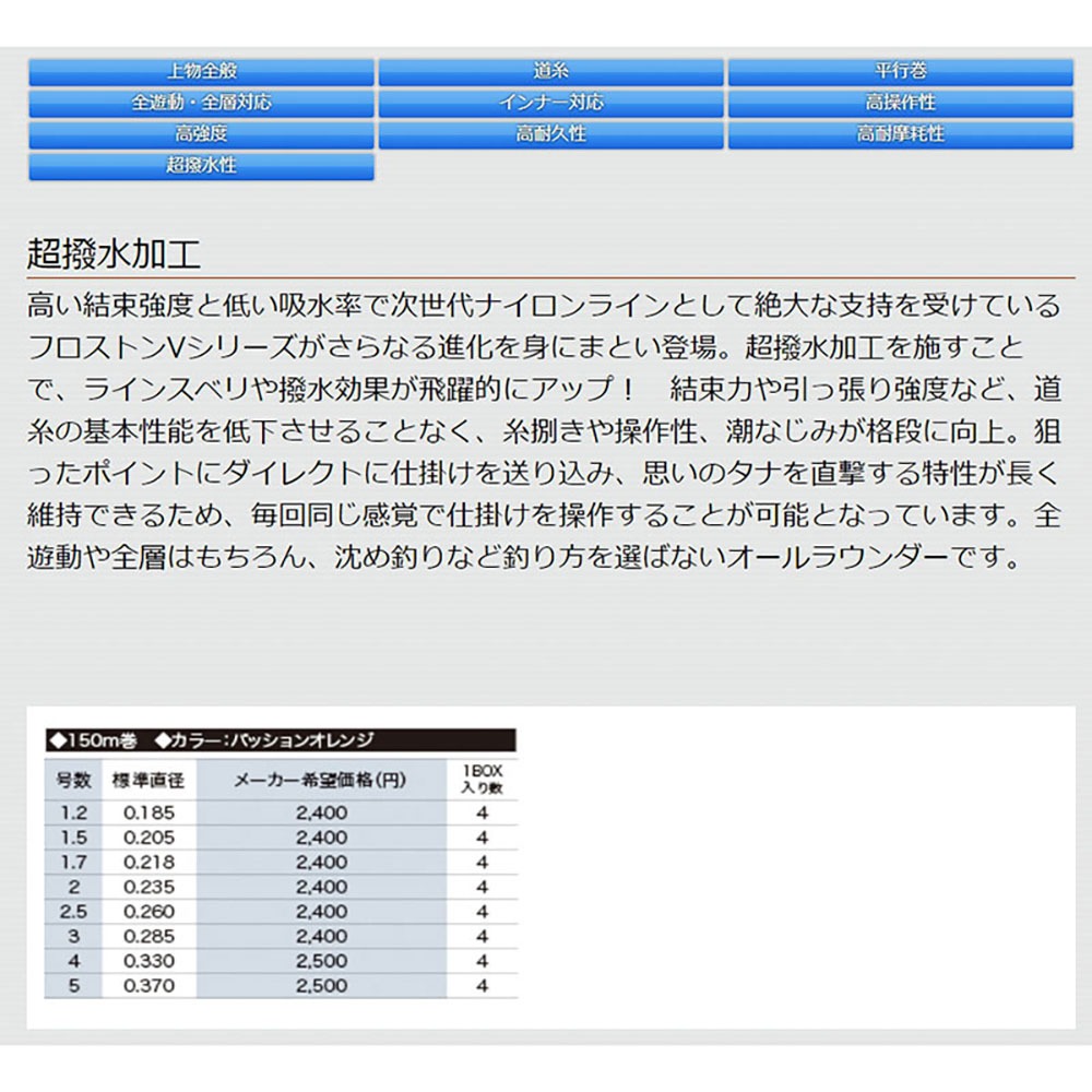 紅海釣具企業社 日本島內線【DiaFishing】フロストン ＶIII-橘紅 磯釣母線 150M-細節圖6