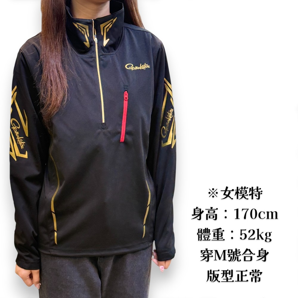 中壢紅海釣具【gamakatsu】 GM-3794 半拉鍊長袖釣魚衫 (25年秋冬款)-細節圖2