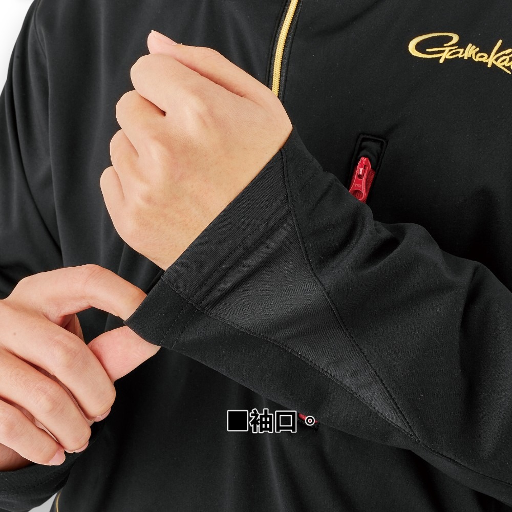 中壢紅海釣具【gamakatsu】 GM-3794 半拉鍊長袖釣魚衫 (25年秋冬款)-細節圖10