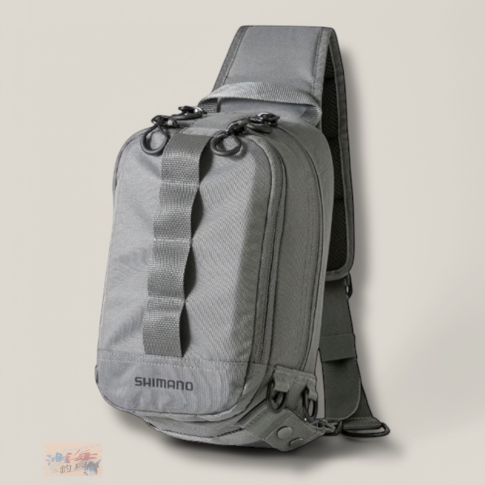 中壢鴻海釣具【SHIMANO】BS-025T 單肩斜背包 後背包 路亞包 肩背包 休閒背包 大容量收納 雙開設計 漁具包-細節圖4