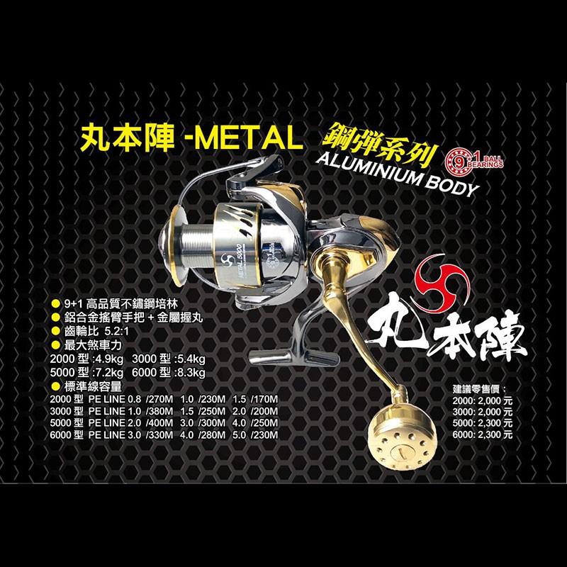 紅海釣具企業社  20年新款 丸本陣-METAL-鋼彈系列 全金屬捲線器 紡車捲線器 10顆培林 平價首選-細節圖5