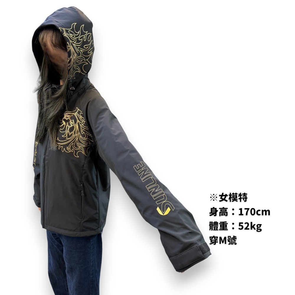 中壢紅海釣具【SUNLINE】SUW-02501 黑色獅頭輕量防風外套 (25年秋冬款)-細節圖4