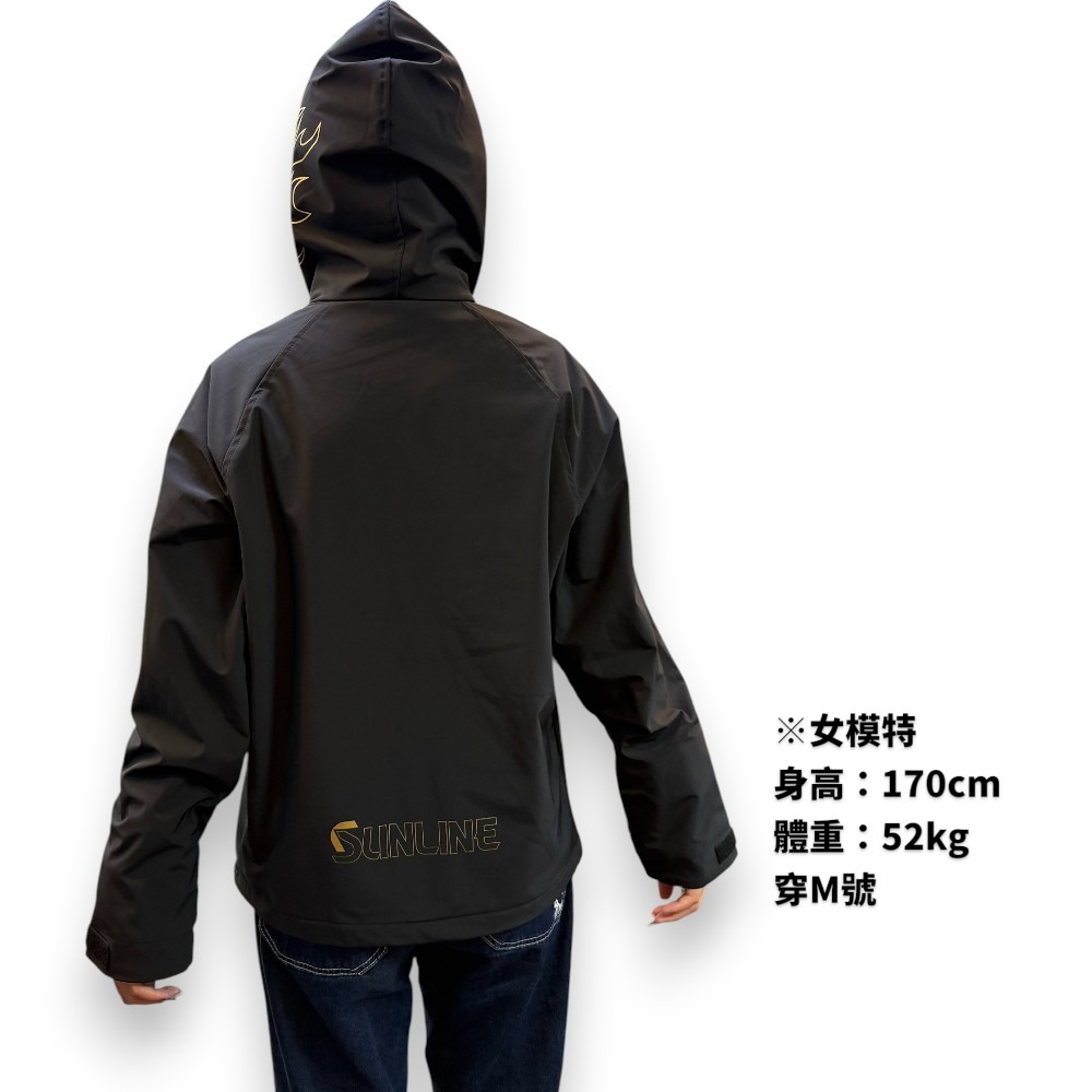 中壢紅海釣具【SUNLINE】SUW-02501 黑色獅頭輕量防風外套 (25年秋冬款)-細節圖5