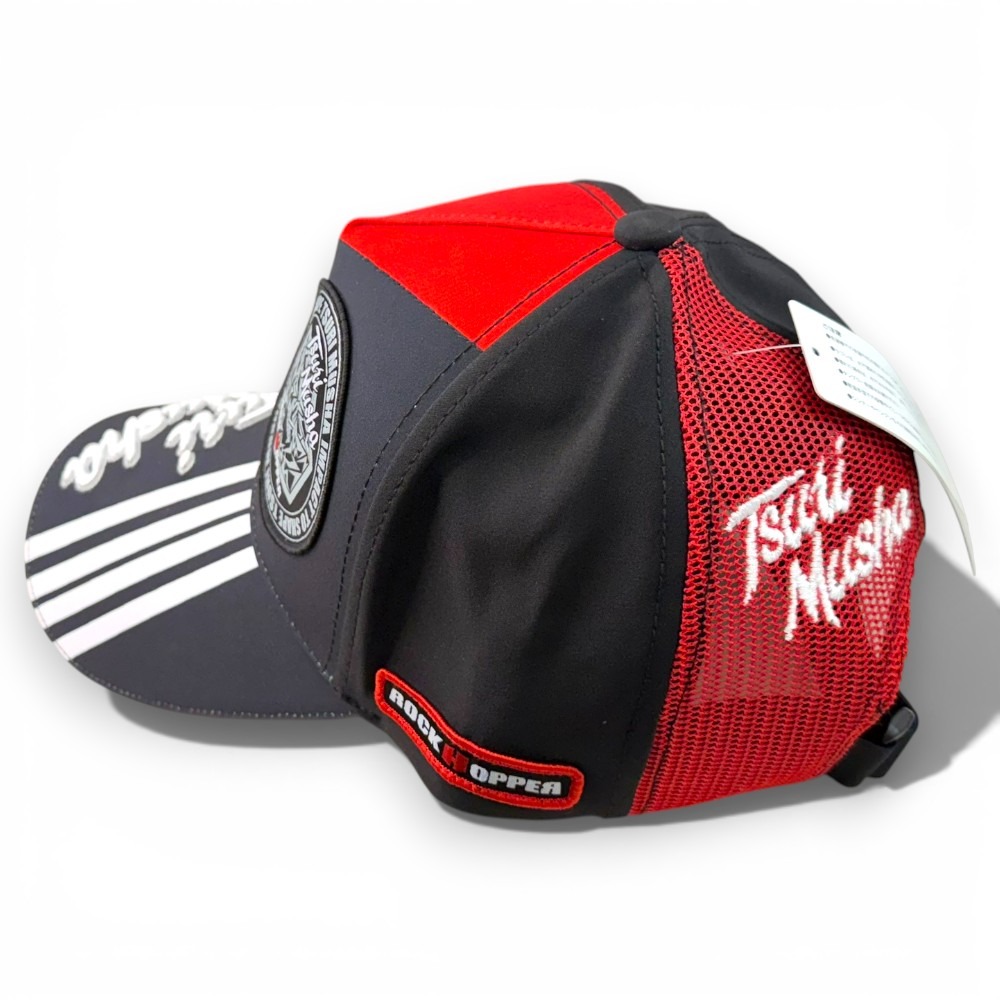 中壢紅海釣具【TSuriMusha】釣武者 C026 ワッペンキャッ黑色×紅色鬼頭釣魚帽 (25年款)-細節圖4