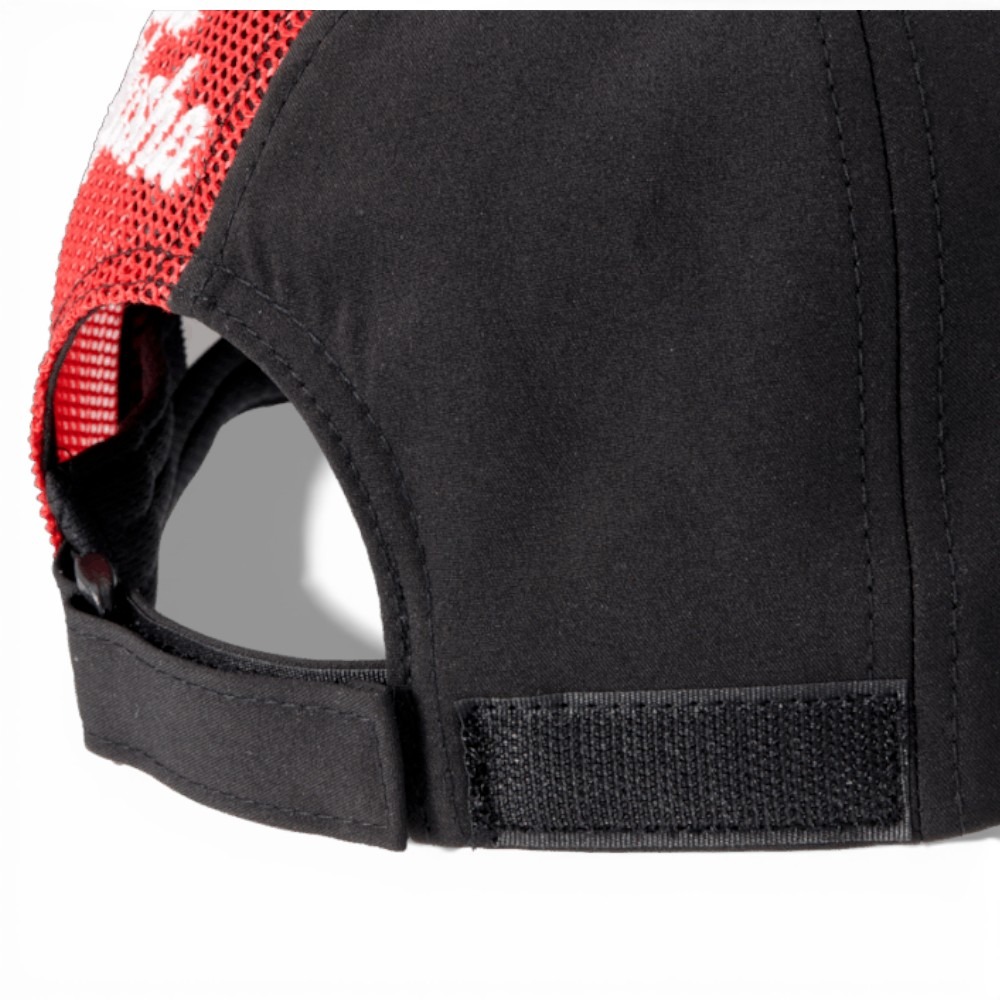 中壢紅海釣具【TSuriMusha】釣武者 C026 ワッペンキャッ黑色×紅色鬼頭釣魚帽 (25年款)-細節圖5