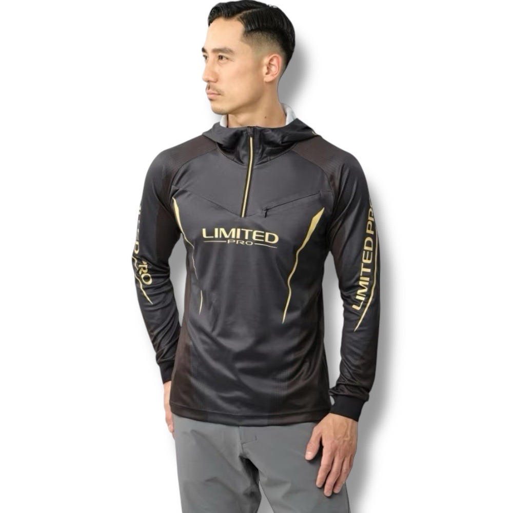 紅海釣具企業社【SHIMANO】 SH-124Y LIMITED RPO 黑色/白色連帽長袖釣魚衫(25年春夏款)-細節圖4