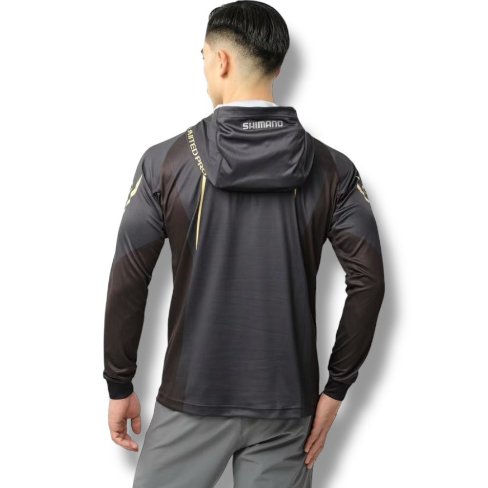 紅海釣具企業社【SHIMANO】 SH-124Y LIMITED RPO 黑色/白色連帽長袖釣魚衫(25年春夏款)-細節圖5