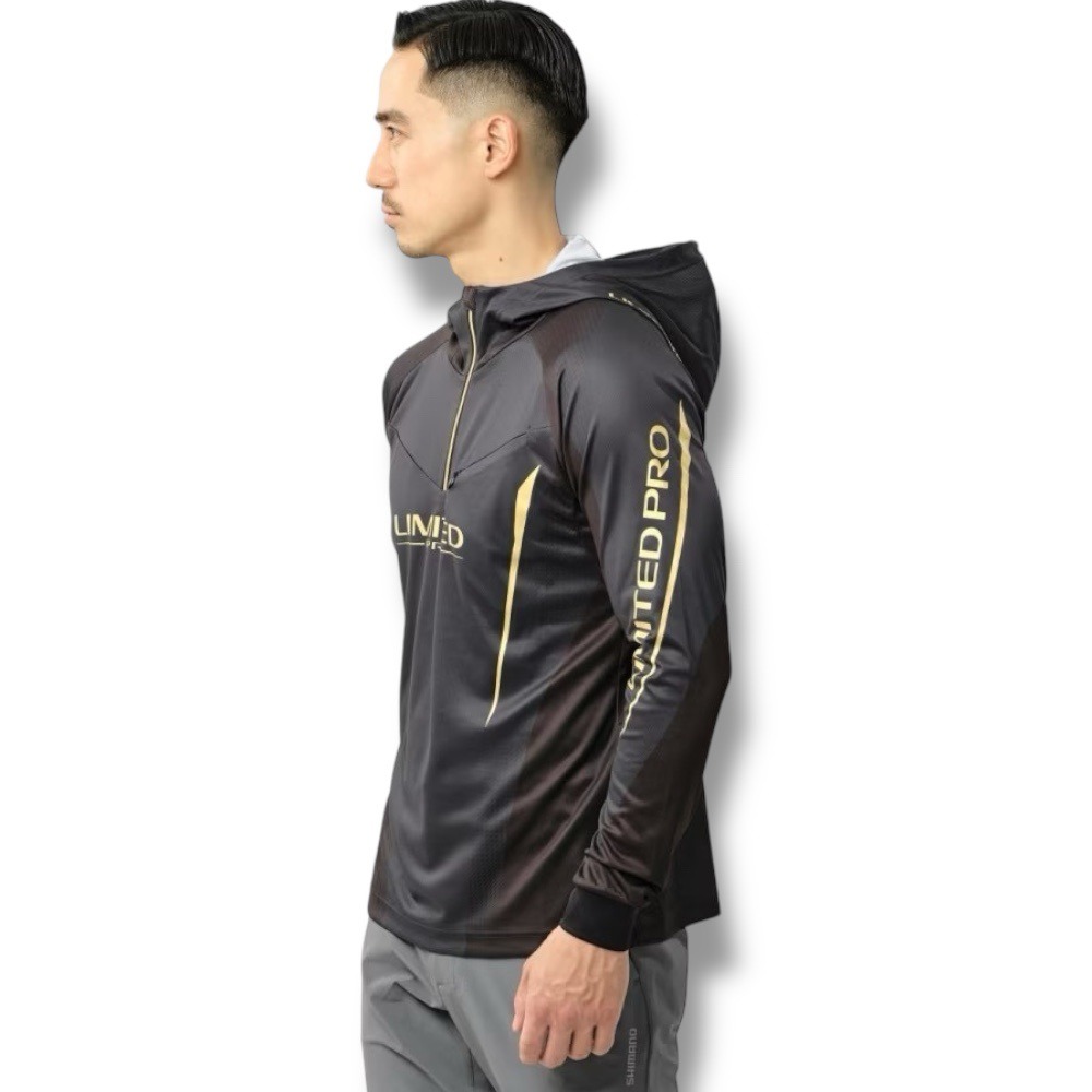 紅海釣具企業社【SHIMANO】 SH-124Y LIMITED RPO 黑色/白色連帽長袖釣魚衫(25年春夏款)-細節圖6