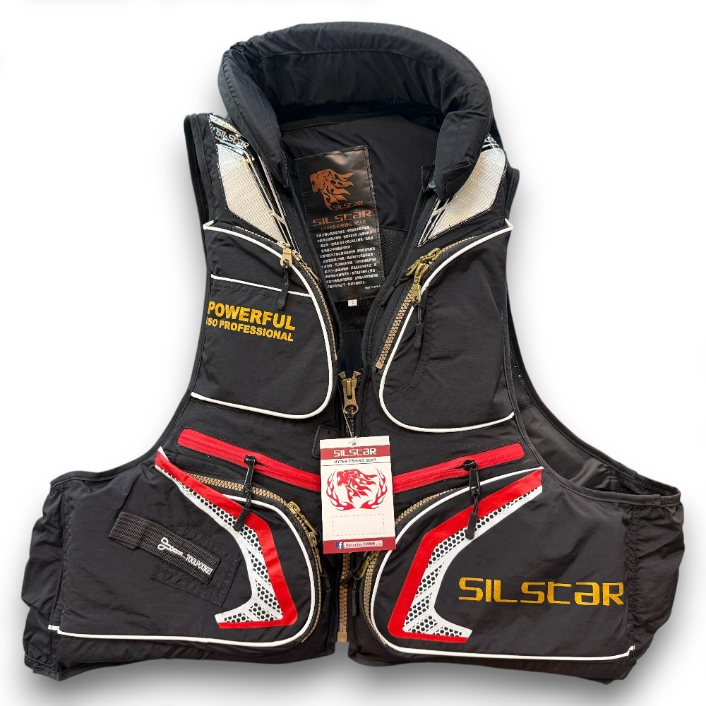 中壢紅海釣具【HARiMitsu】SLB-08 黑色救生衣 救生背心 釣魚浮力衣  釣魚救生衣-細節圖3