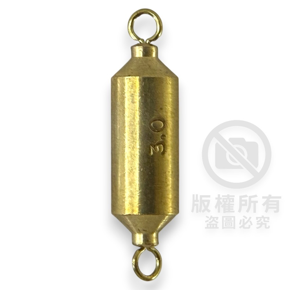 中壢紅海釣具【TANAKA】大孔金色轉環銅錘 鉛錘 配重 轉圜鉛 浮漂配重-細節圖3