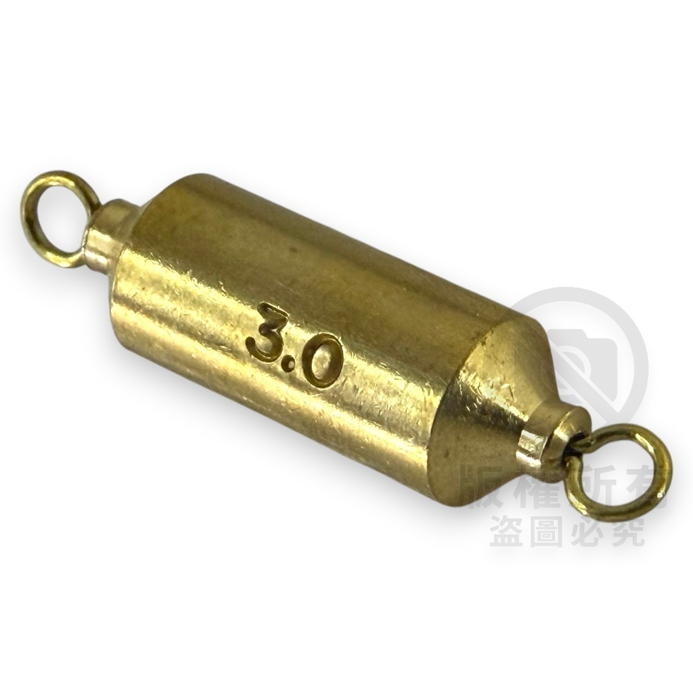 中壢紅海釣具【TANAKA】大孔金色轉環銅錘 鉛錘 配重 轉圜鉛 浮漂配重-細節圖4