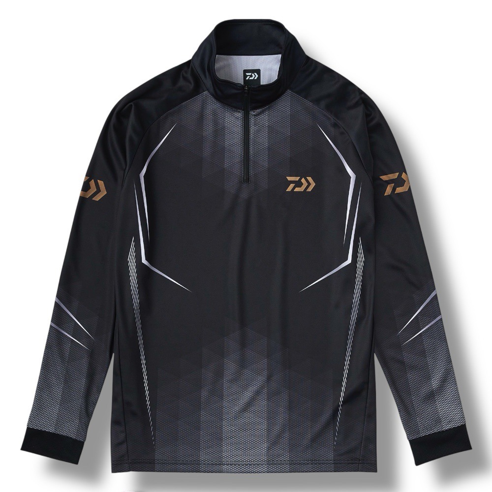 紅海釣具企業社【DAIWA】 DE-7525 黑色半拉鍊釣魚長袖 [25年款] 防紫外線 快乾 吸濕排汗-細節圖2