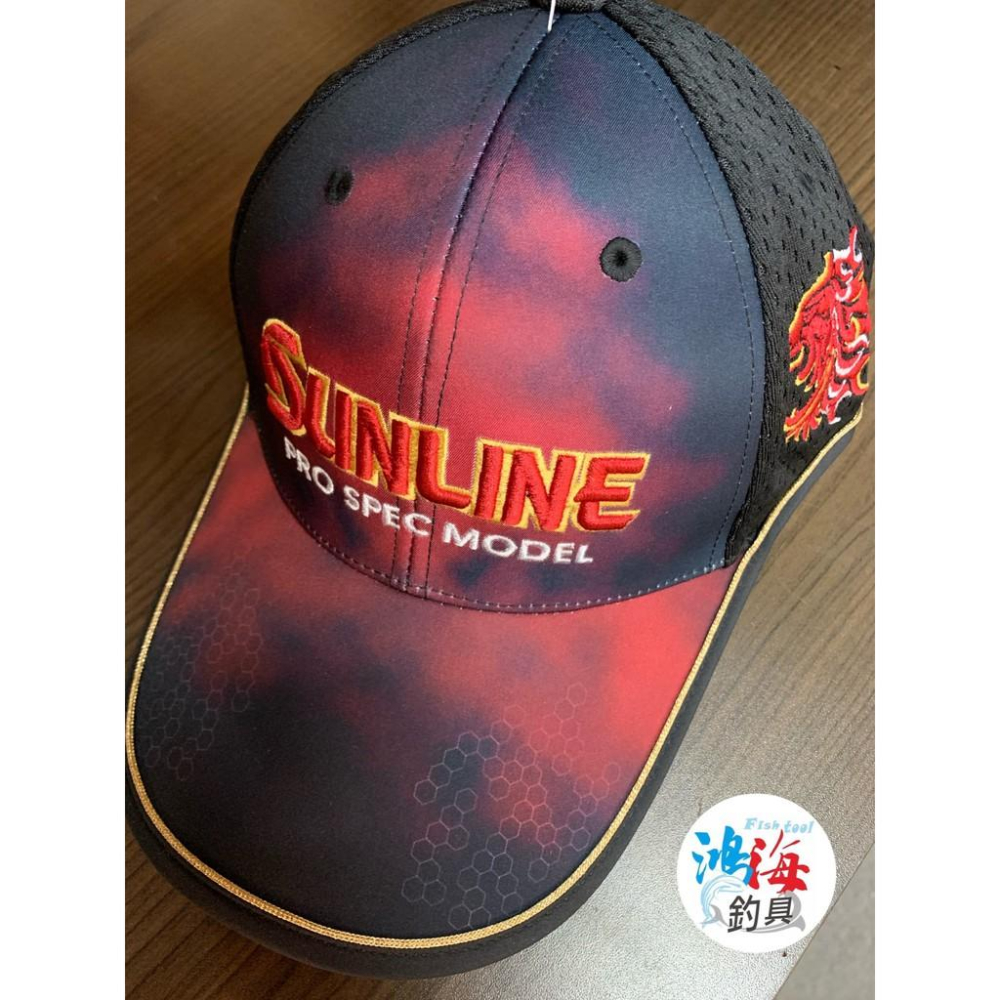 (鴻海釣具企業社)《SUNLINE》CP-3394 紅色刺繡釣魚帽-細節圖2